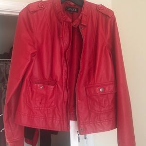Red leather jacket